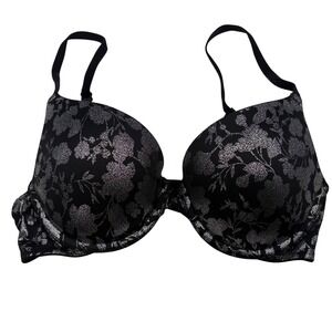 Victoria's Secret Pink Women's‎ Size 34B Everywhere Push Up Bra Black Metallic